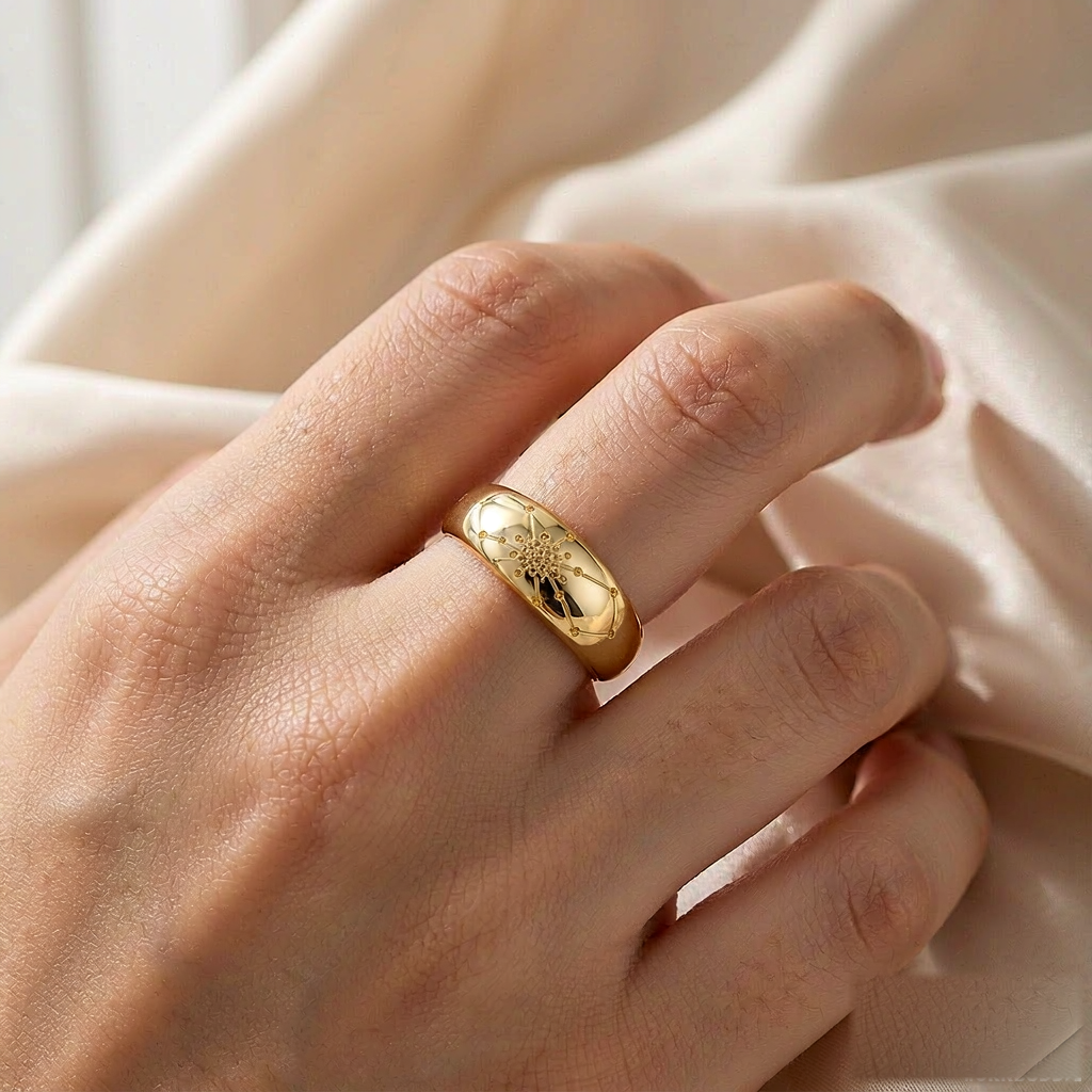 VARYNOXA Celeste Constellation Band Ring — worn view