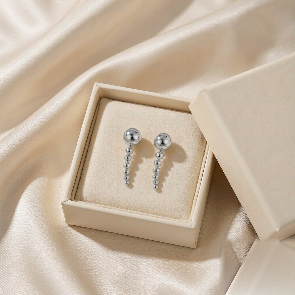 Comet Drop Earrings — Silver — gift view