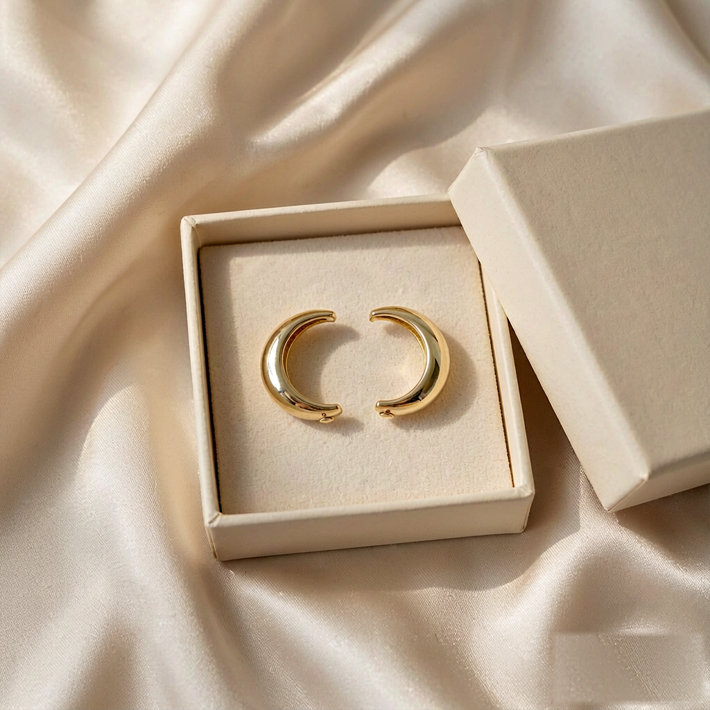 VARYNOXA Crescent Hoop Earrings — gift view