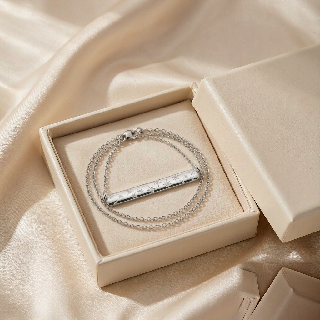 Galaxy Bar Necklace — Silver — gift view