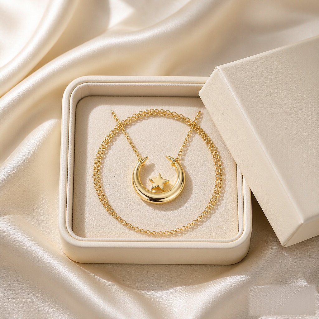 VARYNOXA Lunar Phase Pendant Necklace — gift view