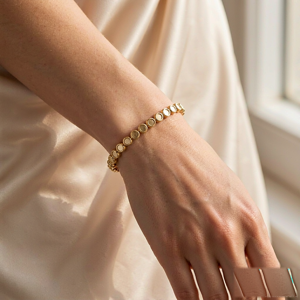 VARYNOXA Meteor Tennis Bracelet — worn view