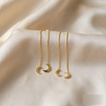 VARYNOXA Moon Drop Threader Earrings — studio view