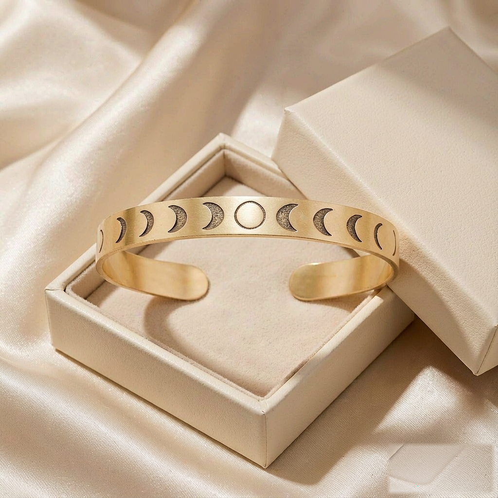 VARYNOXA Moon Phase Cuff Bracelet — gift view