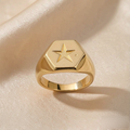 VARYNOXA North Star Signet Ring — studio view
