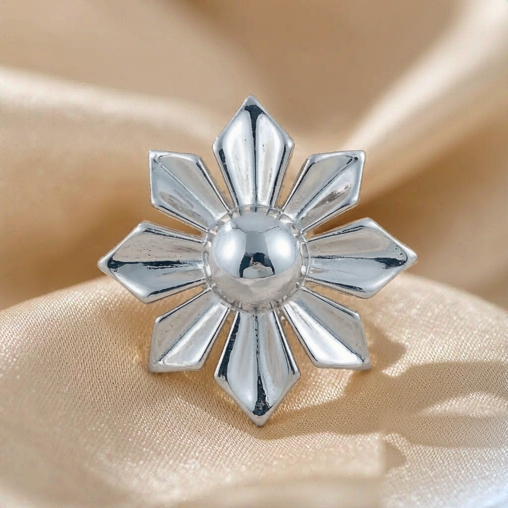 Nova Stud Earrings — Silver — macro view