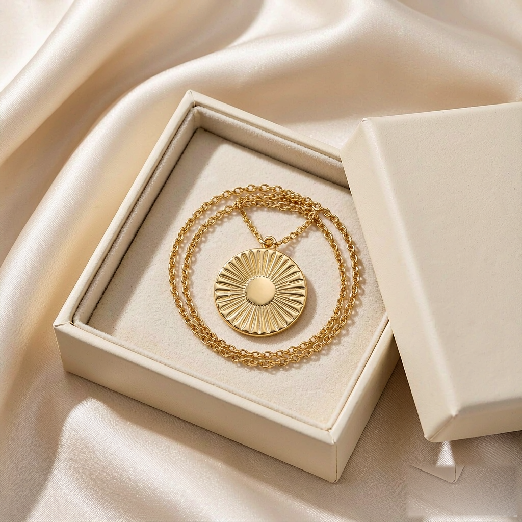 VARYNOXA Solstice Sun Pendant Necklace — gift view