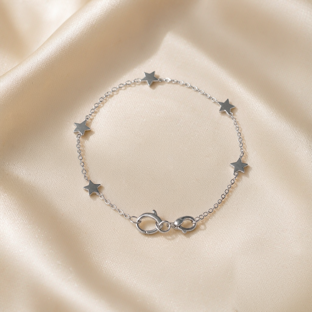 Stardust Chain Bracelet — Silver — studio view