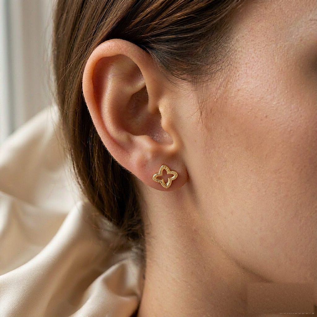 VARYNOXA Stella Star Stud Earrings — worn view