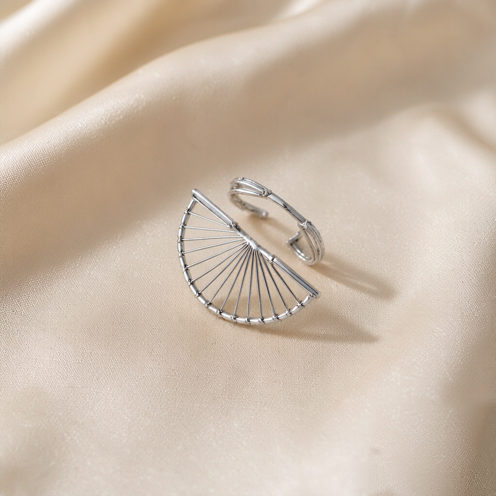 Sunbeam Open Ring — Silver — studio view